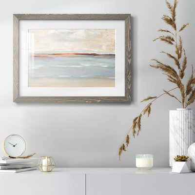 Sienna Horizon I - Art mural mural mat et encadré sous verre acrylique, grand salon