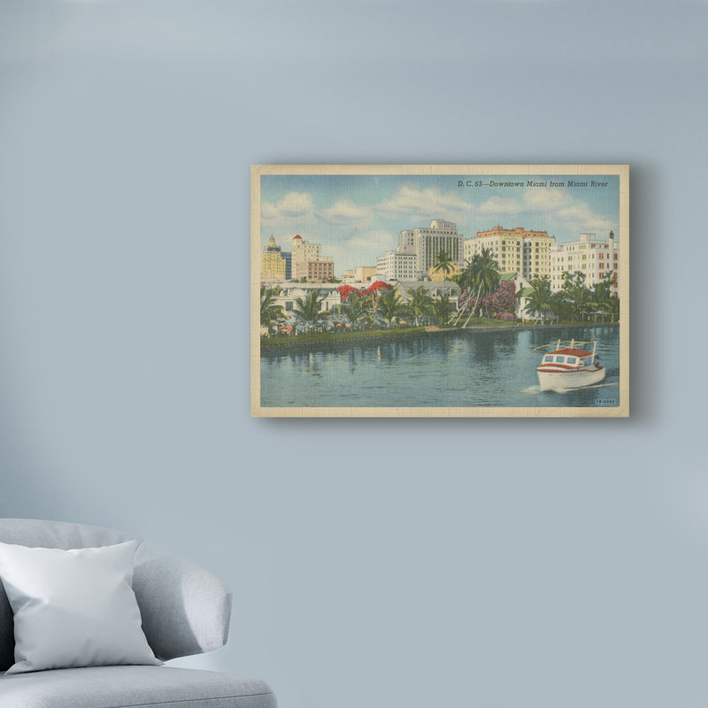 « miami beach viii », reproduction d’impression sur toile tendue, H 12 po x l 19 po x P 2 po