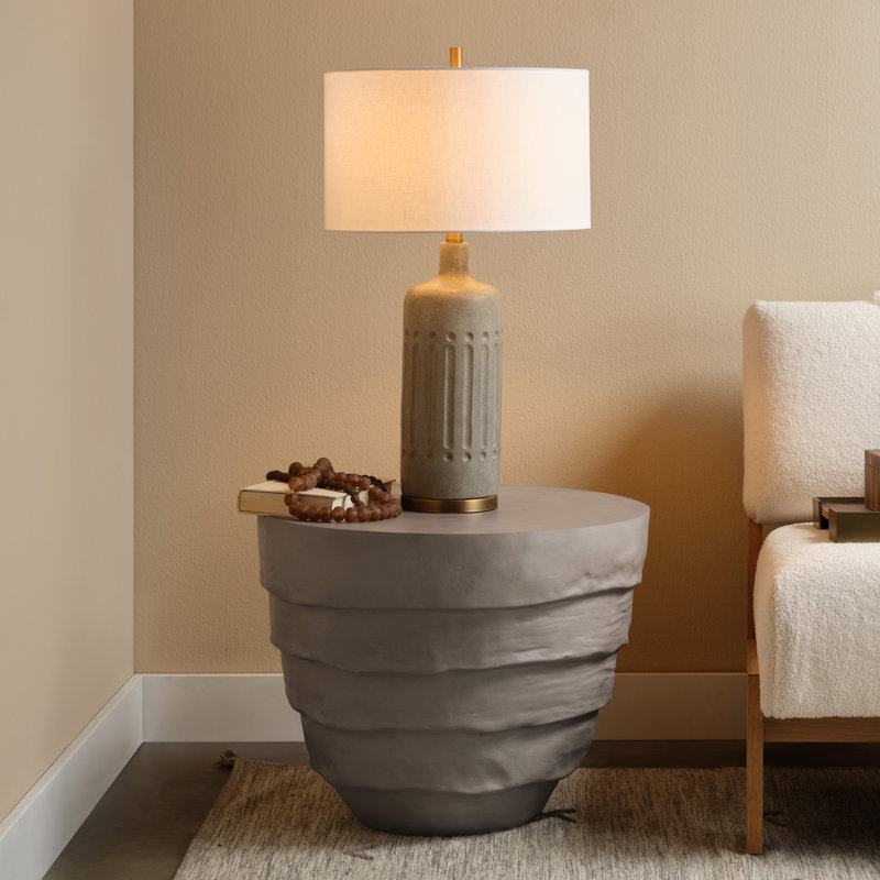 Concentric End Table, Steel Gray