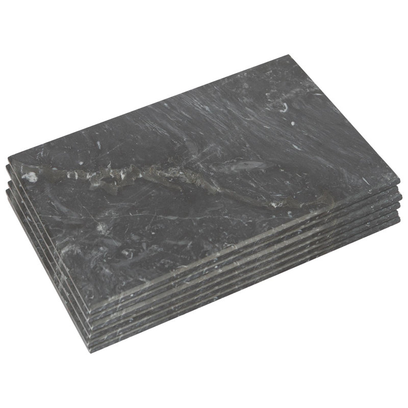 Argon Tableware Stone Marble Rectangle Placemat, Black