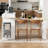 Extendable Dining Table with Folding Tabletop, Kitchen Island with Power Outlet & Storage-1307464348