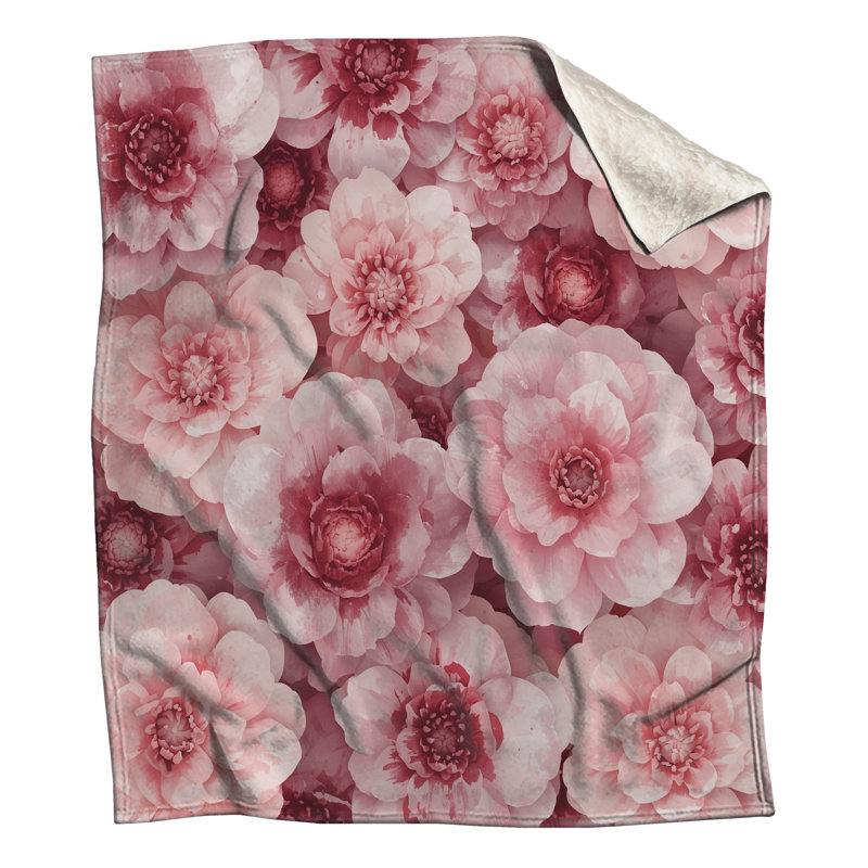 Couvertures de pivoines roses, L 50 po x H 60 po