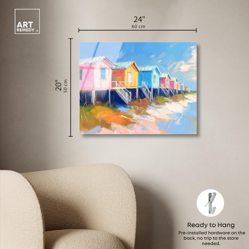 Palette maritime, reproduction d'art acrylique sur côtes par Art Remedy, H 20 po x l 24 po