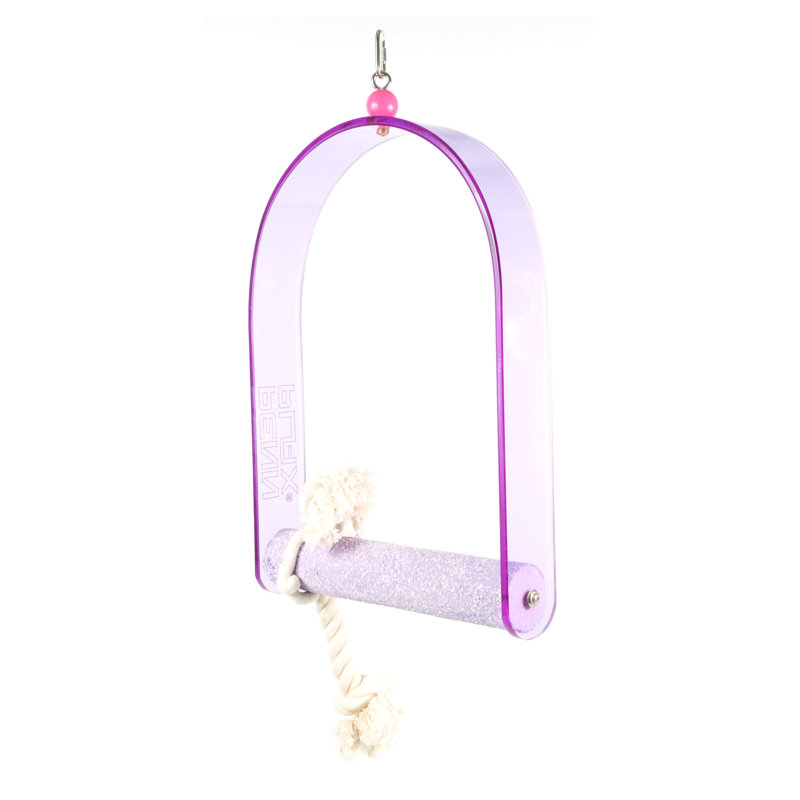 Balançoire en plastique 14,25 po avec perchoir en acrylique pour cage intérieure - les couleurs varient