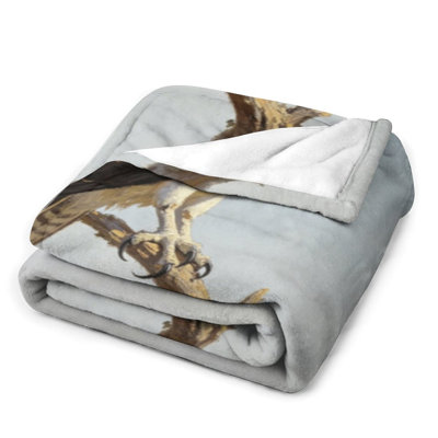 Osprey Perched On Luxury Flannel Throw Blanket, Soft Warm Fuzzy Blanket for Living Room Sofa Bed Home Decor