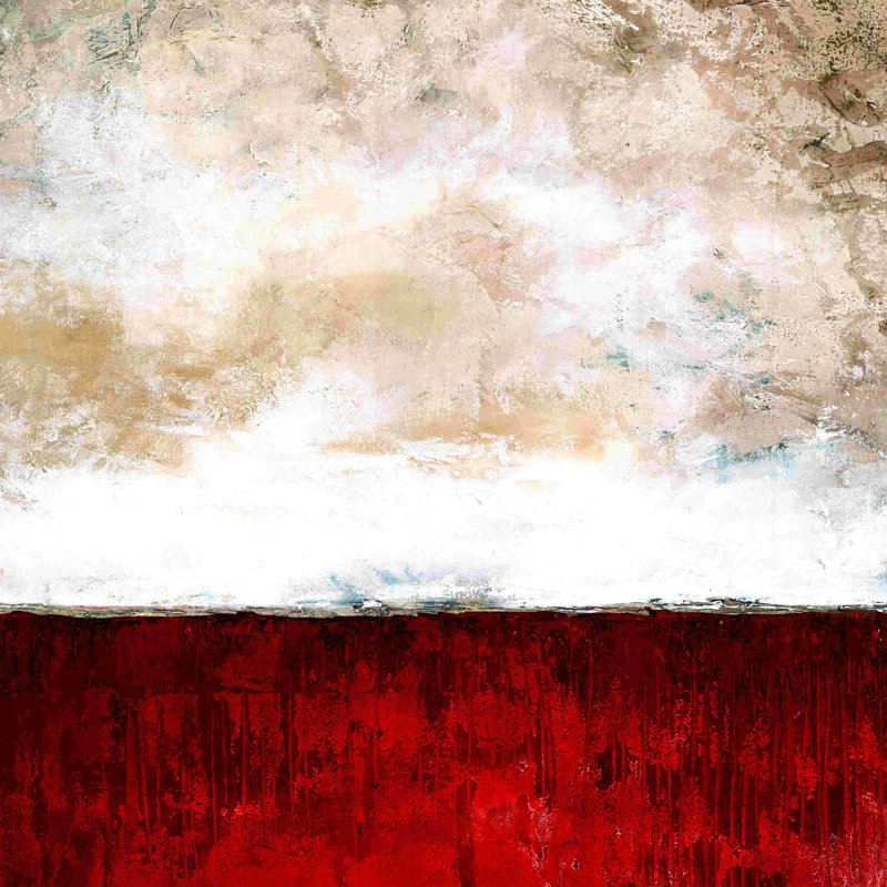 Abstrait rouge deux, H 36 po x l 36 po