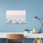Pink Sky Beach Umbrellas Peaceful Retro Serene Coastal Wall Art Print 1 Piece Wrapped Canvas Wall Art-2059488870