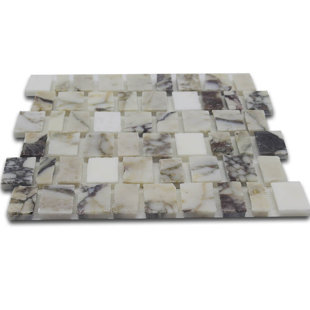 Scarpa 12"x12" Marble Mosaic Tile in Calacatta Violet