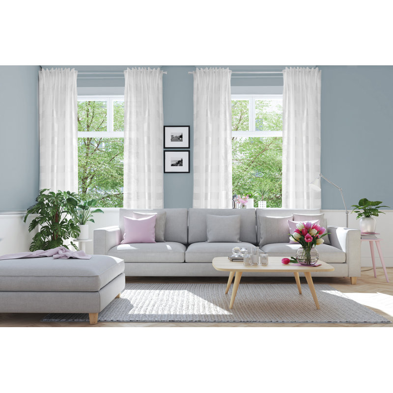 Diederich Semi Sheer Curtain, White