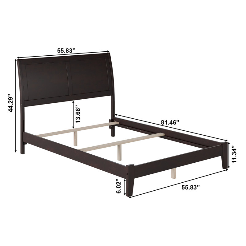  Lampley Solid Wood Foundation Bed , Espresso, Full