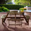 Ensemble repas pour 8 personnes avec 4 bancs intégrés et trou pour parasol Karabella-328028569