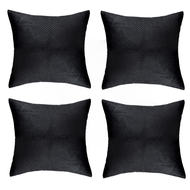 Housse de coussin carré en velours , Noir