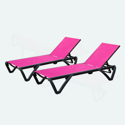 Ensemble de chaises longues en aluminium Narmin, chaises longues d'extérieur, chaises longues