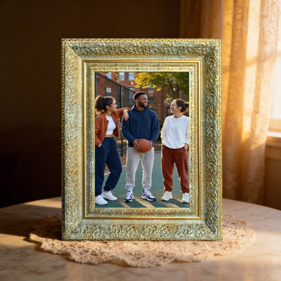 Cadre photo 8 "x 10" or antique 3 pièces