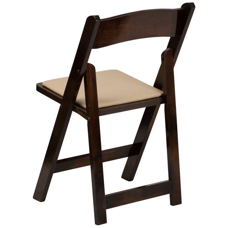 Wood Folding Chair with Vinyl Padded Seat