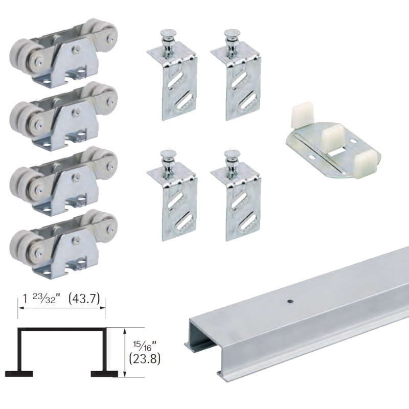 60 in. Stainless Steel Sliding Door Hardware Kit