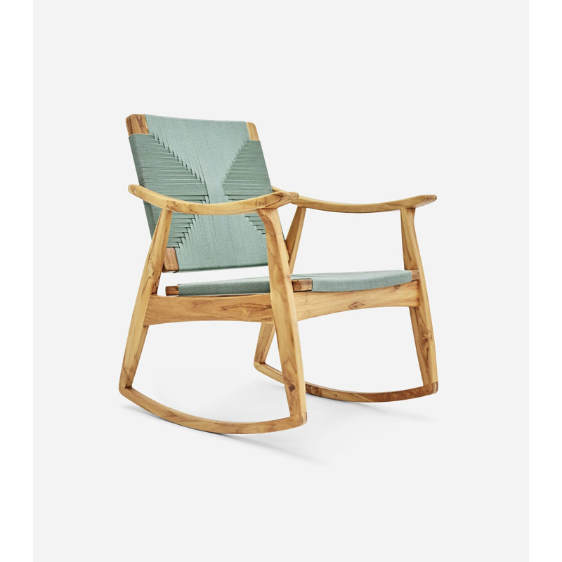 Chaise berçante Izapa, Teck transparent, Cordon tressé naturel / spa naturel