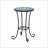 Patio Side Table With Shelf,Blue+Black