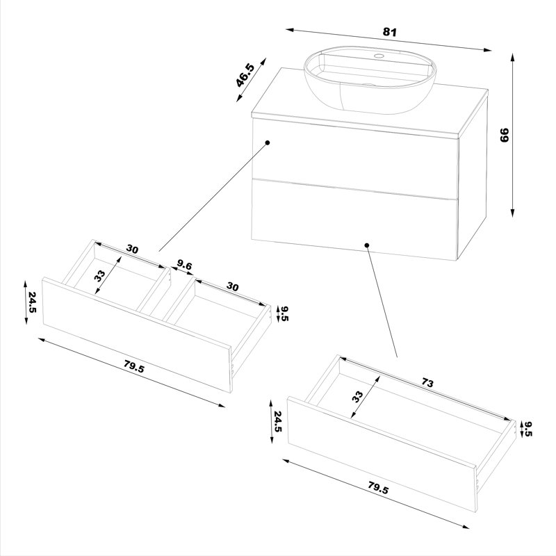 Damariae Bathroom Storage Furniture Set