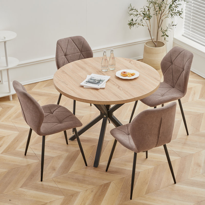 Vintage Style Dining Table - Round Table  For 4 To 6 People - 100 X 77 Cm (W X H), Natural