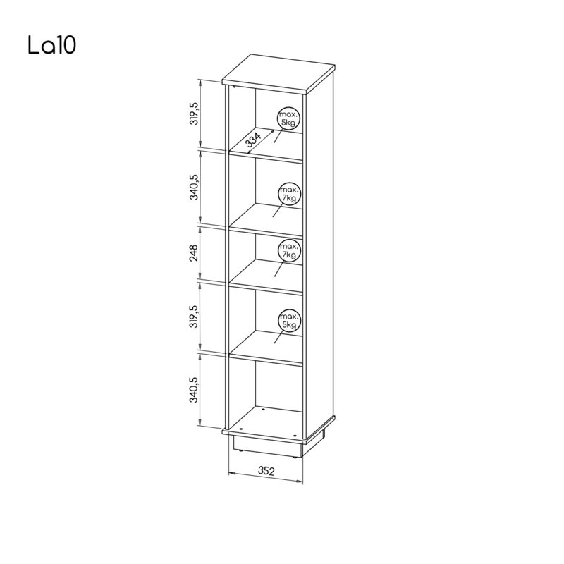 Mahajan 156.8cm H x 35.2cm W Bookcase