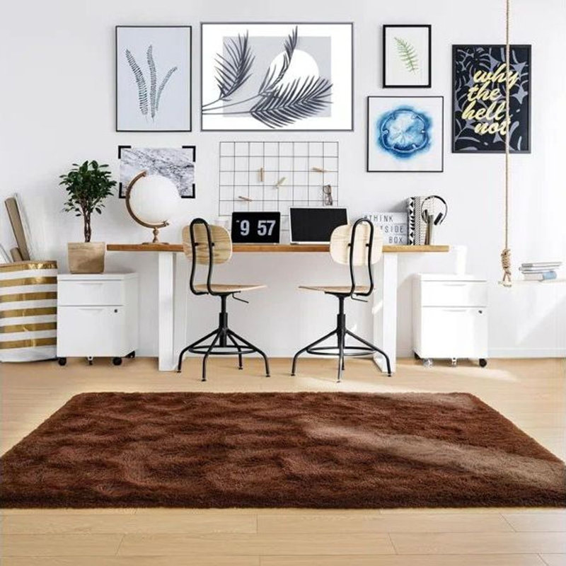 Solid Colour Shag Area Rug, Rectangle 153 x 244 cm