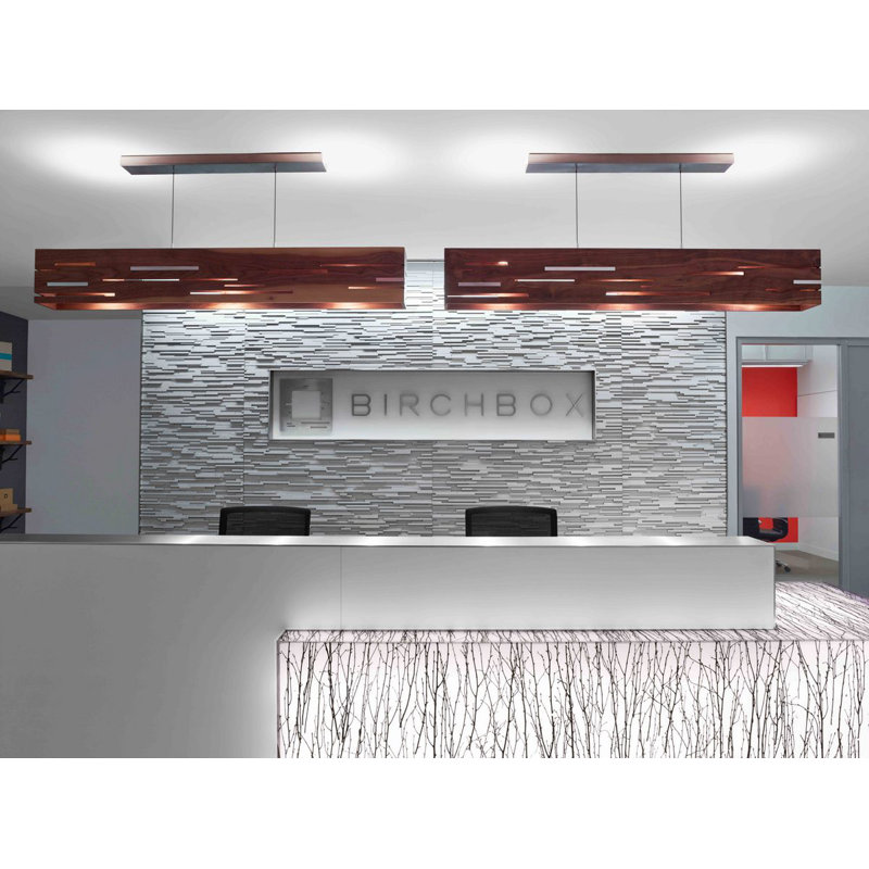 Aeris Linear LED Pendant - 2700K, Brushed Aluminum, Walnut, 7.5" H x 54" W x 5" D