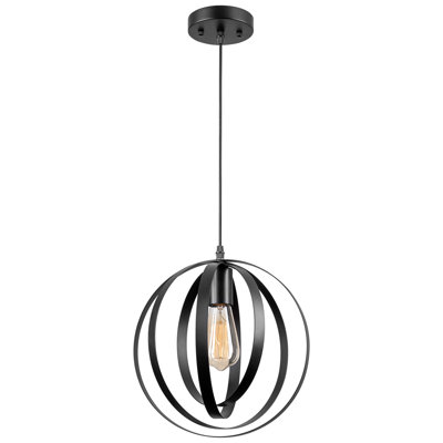 Luminaire suspendu sphère 1 lumière, noir