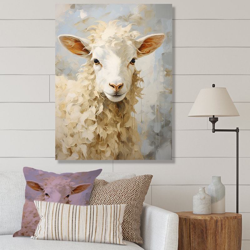 Portrait de mouton - impressions sur toile de ferme, Toile tendue, H 20 po x l 12 po x P 1 po