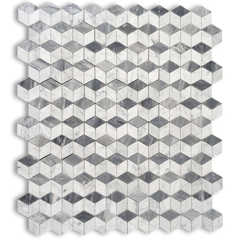 10" x 11" Marble Grid Mosaic Wall & Floor Tile