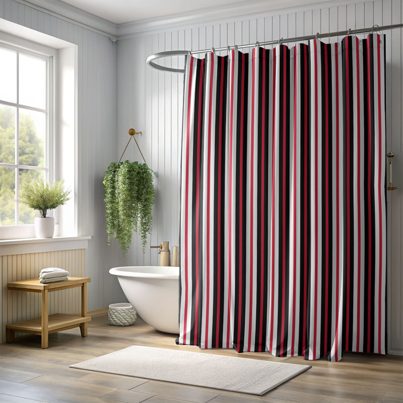Rideau de douche Crimson Black - Premium, H 74 po x l 71 po