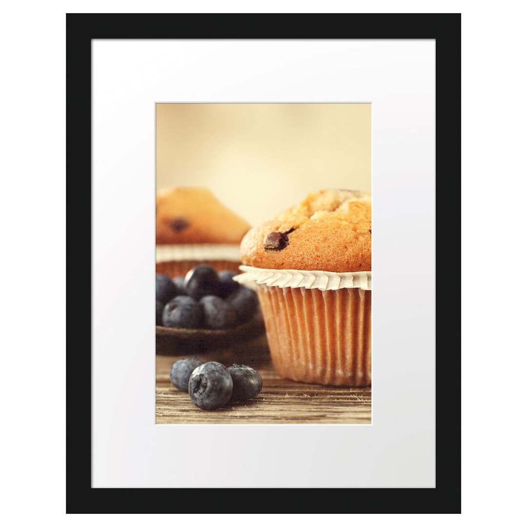 Gerahmtes Poster Muffins mit Blaubeeren