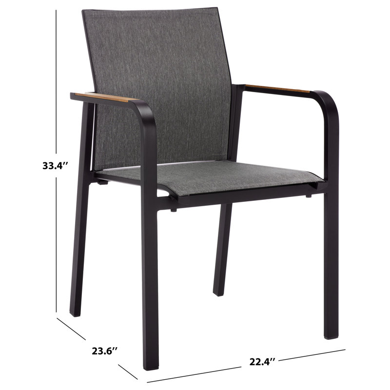 Fauteuil Dexter avec ensemble en teck 2, Noir