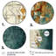 Reproduction de bon augure rétro bleu sarcelle III sur toile, 3 pièces-1458659000
