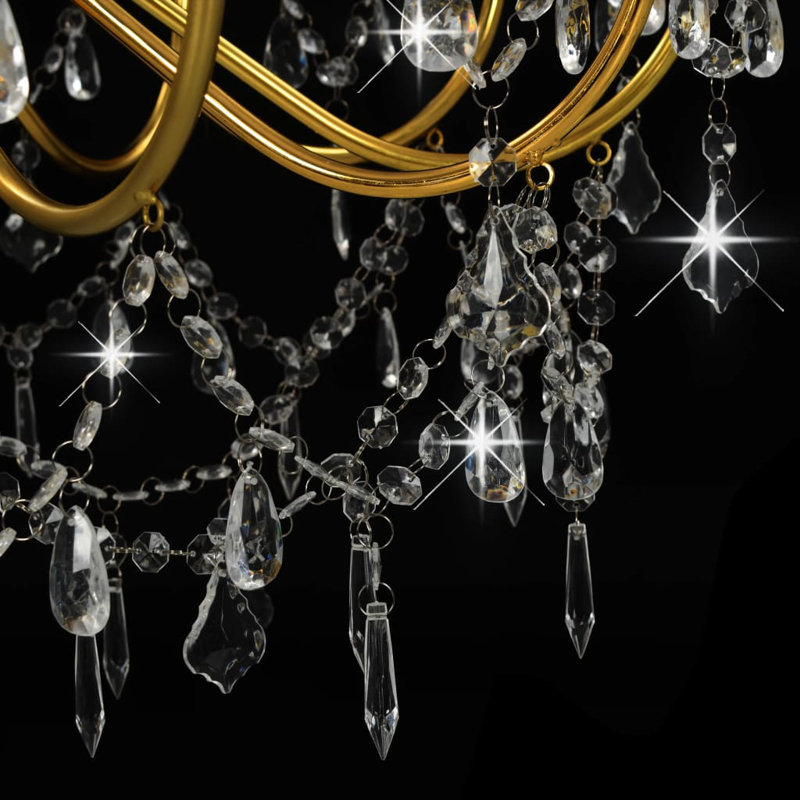 Shah 12 - Light Candle Style Chandelier, Gold