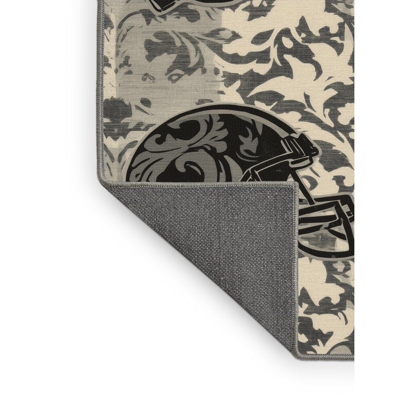 Tapis gris doux et moelleux en toile de fond - Casque de football américain Emig, 4 x 6