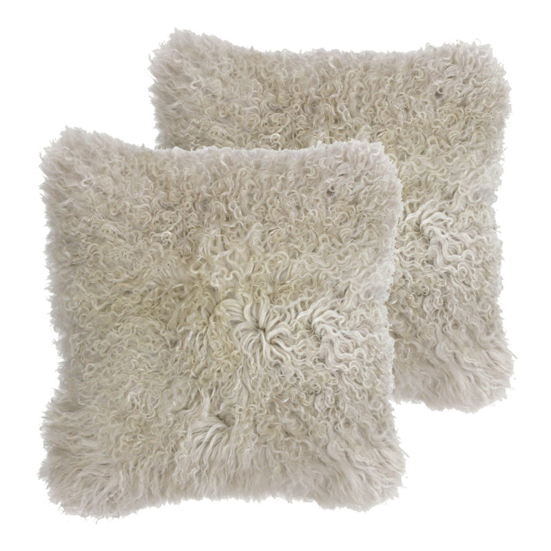 Square Cushion, Oatmeal, Polyester