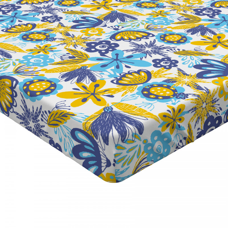 Microfiber Floral Fitted Sheet, Full Fitted Sheet
