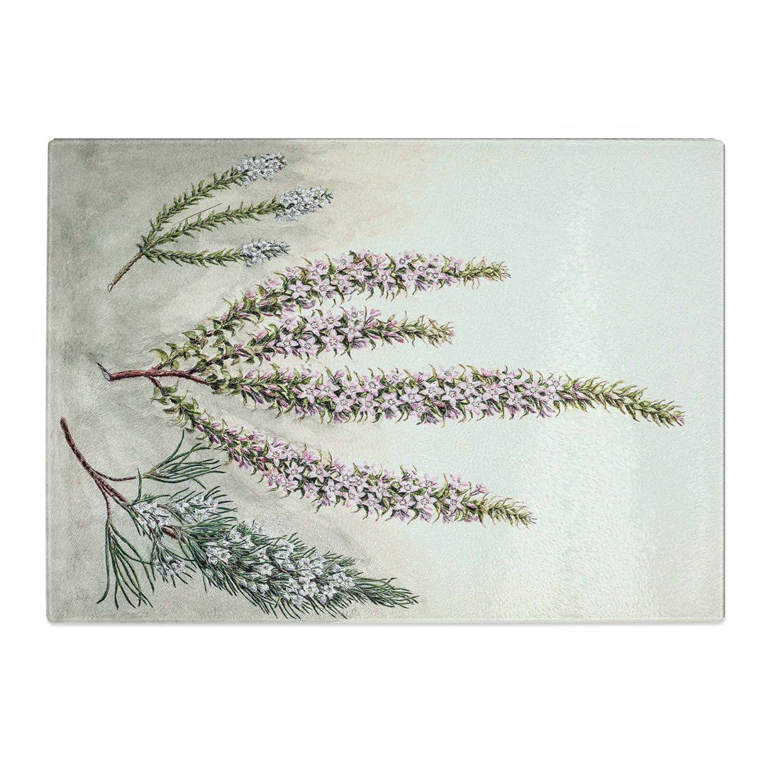 Tempered Glass Epacris Flowers by Sarah Featon Chopping Board