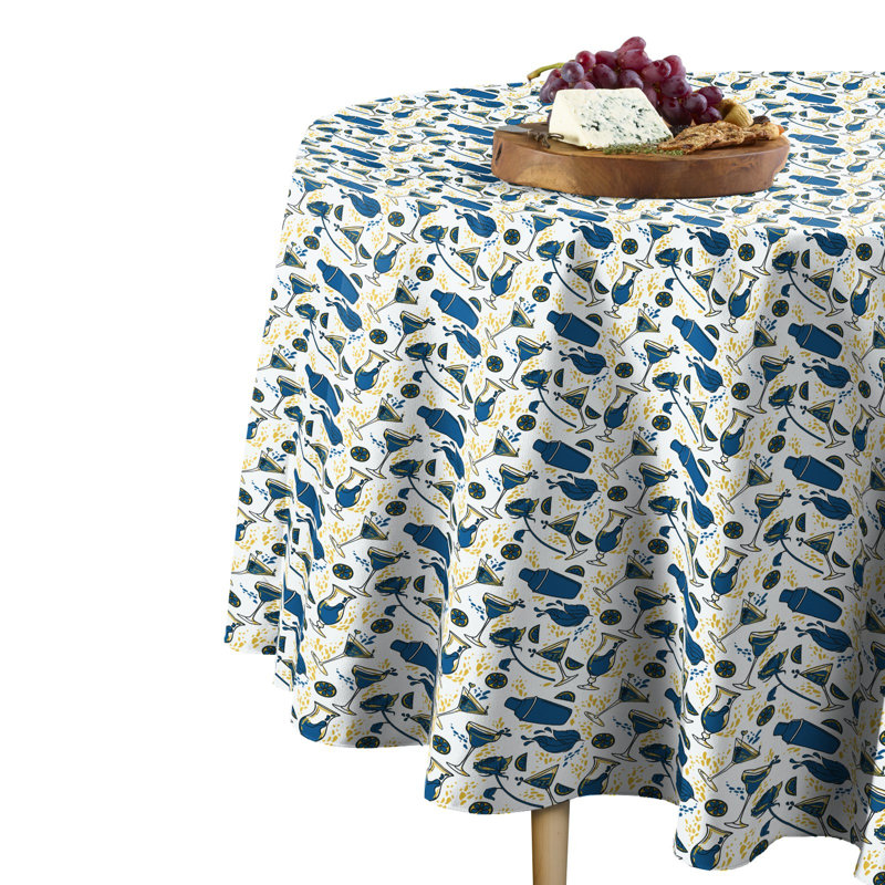 Mooring Geometric Round Tablecloth, 84" x 84"