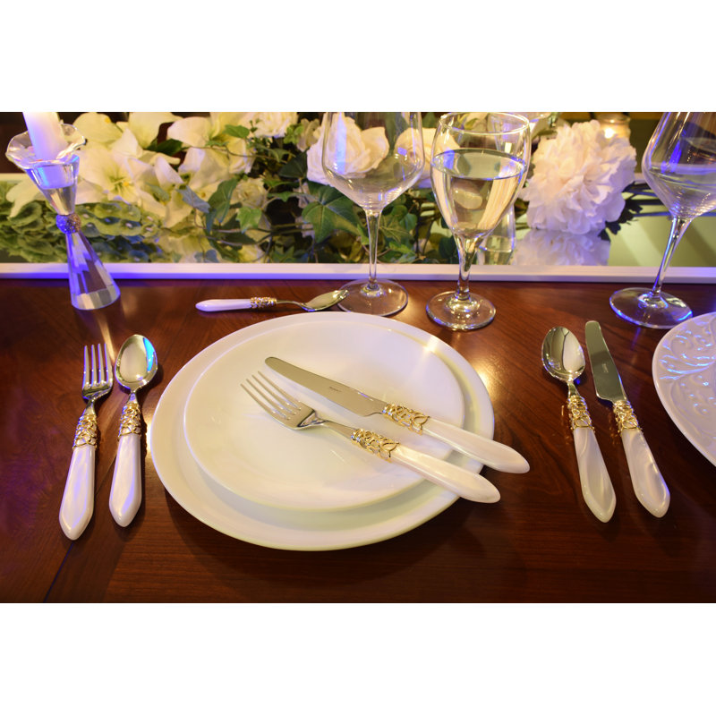 Melodia 5 Piece Place Setting White, Gray