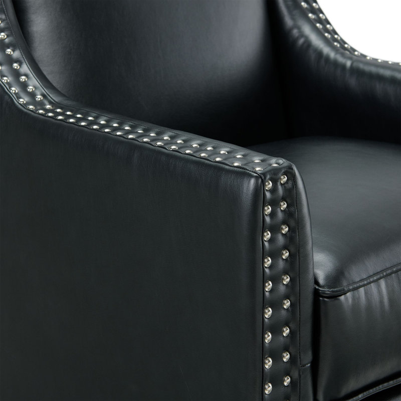 Fauteuil Genoa, Similicuir noir Riviera