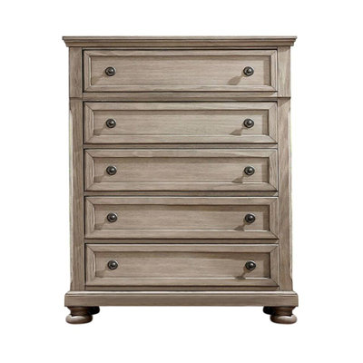 Commode 5 tiroirs l 39,1 po de couleur grise