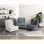 Fauteuil d'appoint à oreilles en chenille bleu marine pour adultes, siège d'appoint à piqûres en diamant avec pieds en métal doré et amp; Coussin à ressorts ensachés