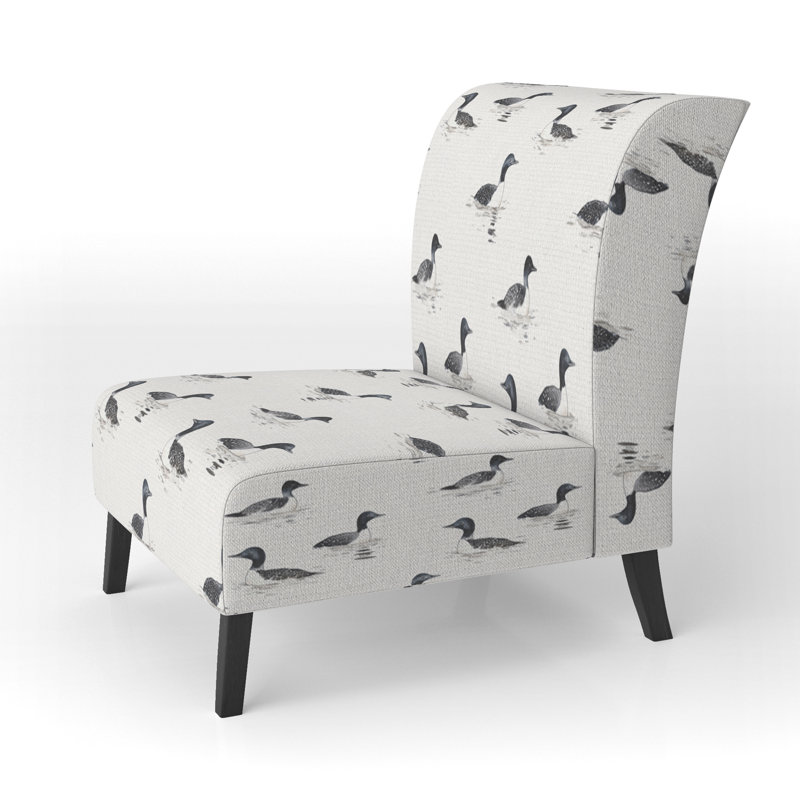 Fauteuil de chambre noir à motif animalier, Pantoufle sans accoudoirs