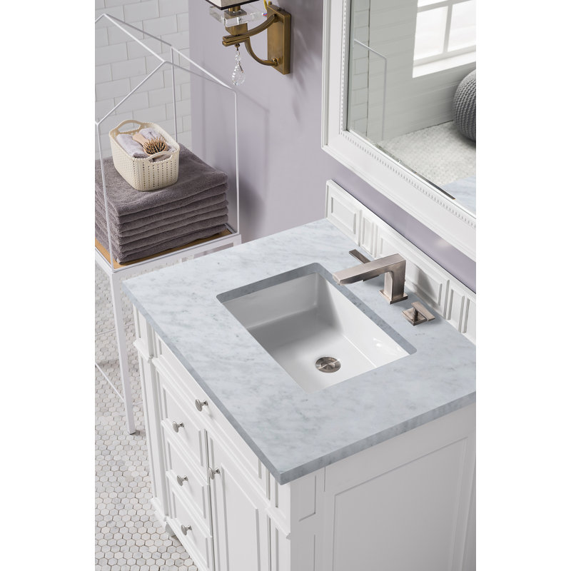 Bristol 30'' W Single Vanity, Bright White, Carrara White, 8" Widespread