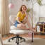 Fauteuil de bureau ergonomique pivotant à pieds croisés Olamide, fauteuil de méditation à hauteur réglable avec support pour le dos, chaise de bureau / maison-208492786-219098960