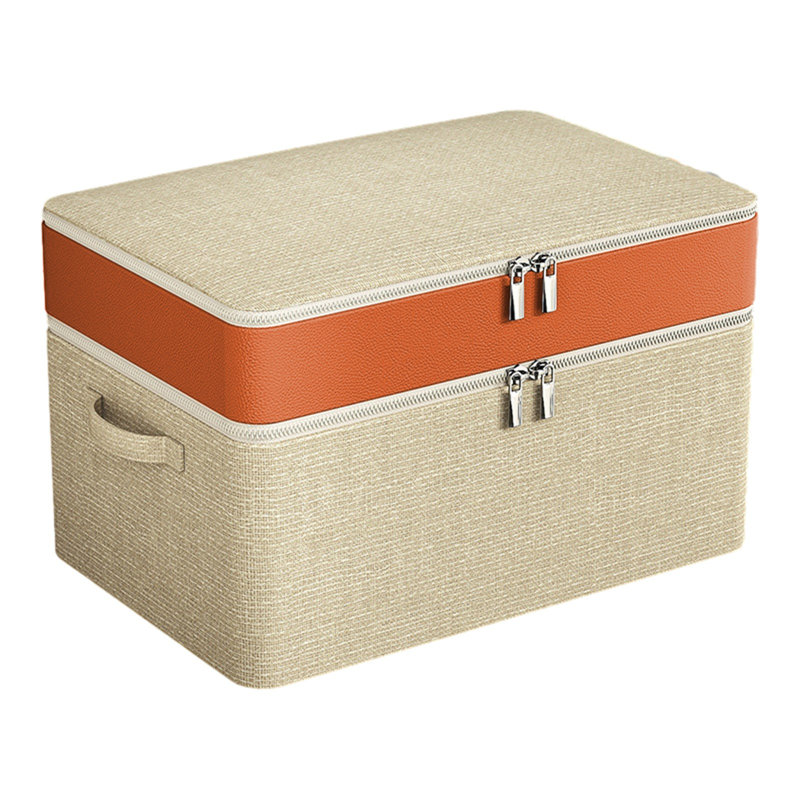Double Layer Zipper Clothes Storage Bag Wardrobe Storage Box Portable Storage Bag Winter Quilt Storage Box, B