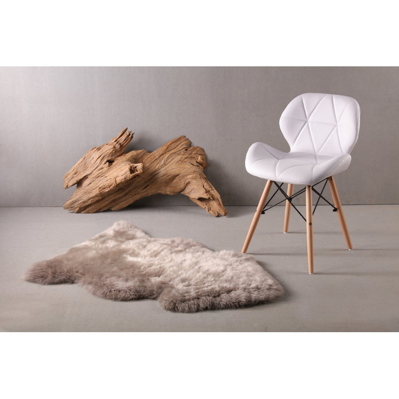 Tapis fibre en laine de mouton fabriqué à la main l 24 po x P 39 po Fibre par Auskin, Campagnol