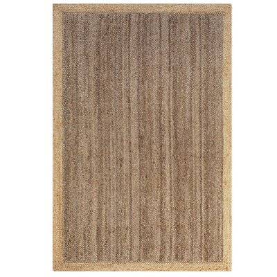 Rectangle Handwoven Jute Area Rug in Natural/Gray -  East Urban Home, A82819B12C3447EDBED6267AD98BD04F